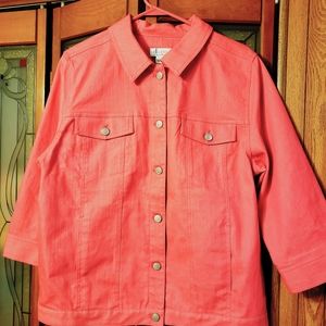 Denim & Co denim 3/4 sleeve jacket size L